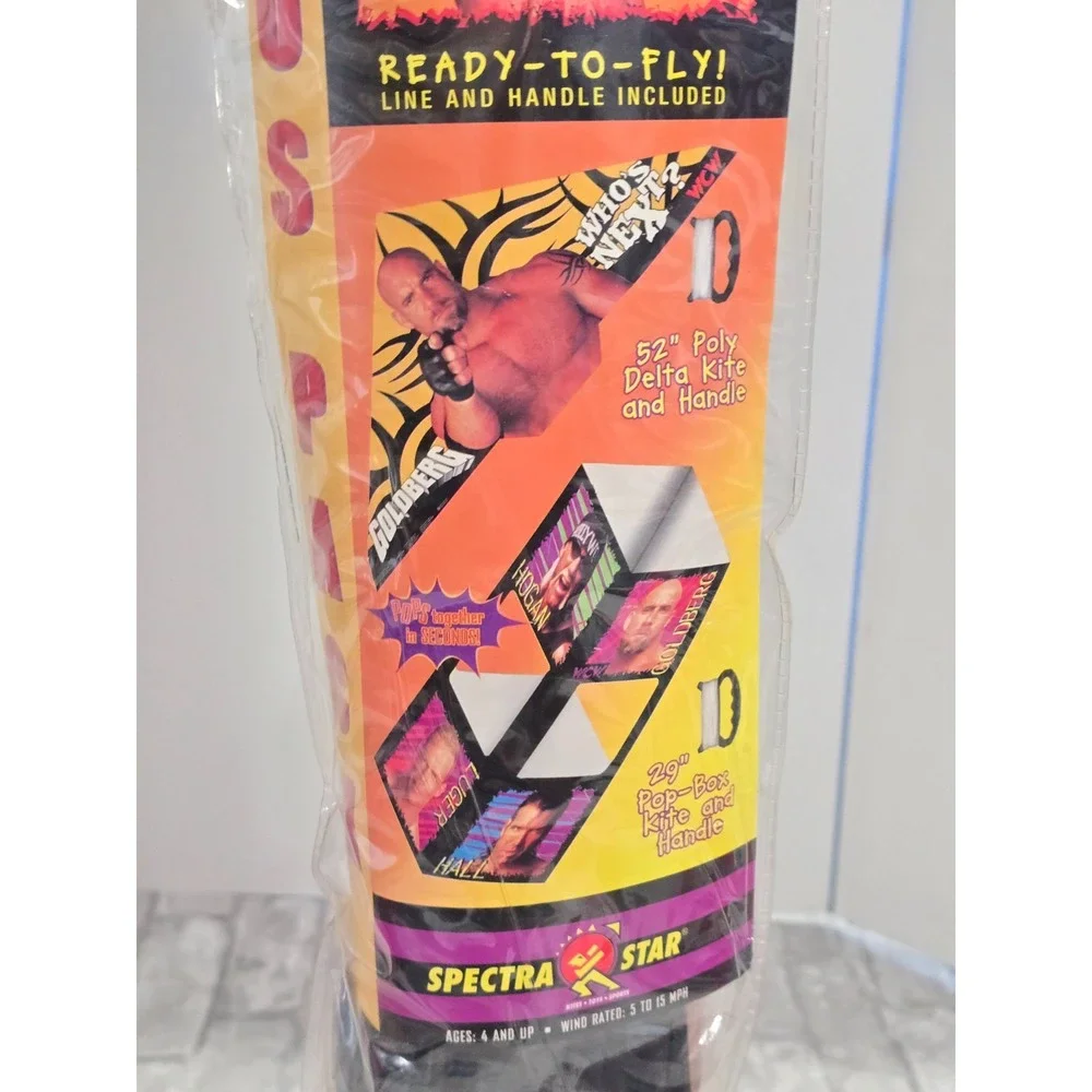 Vtg 90s WCW Marvel Spectra Star Pop Box  Kite 29